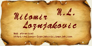Milomir Ložnjaković vizit kartica